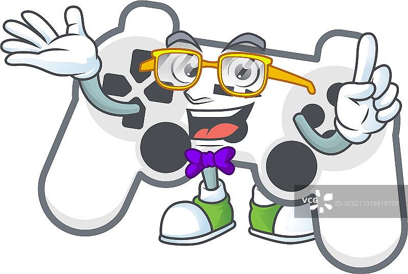 极客角色白色操纵杆吉祥物设计图片素材