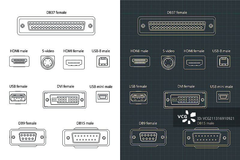 界面插头和插座绘图图片素材