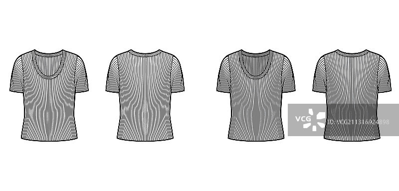 罗纹圆领针织毛衣技术时尚图片素材