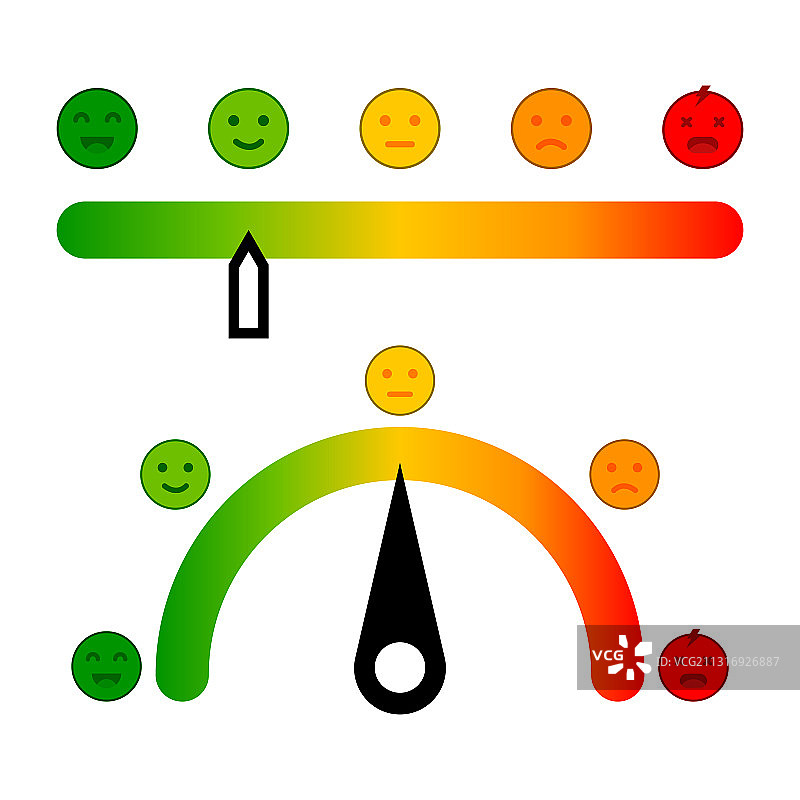 带箭头设置比例的不同颜色标尺图片素材