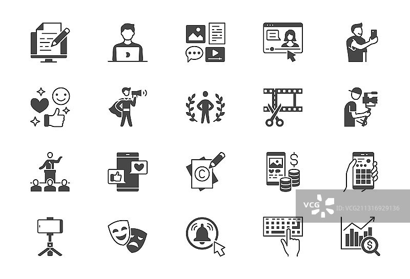 博主扁平标志图片素材