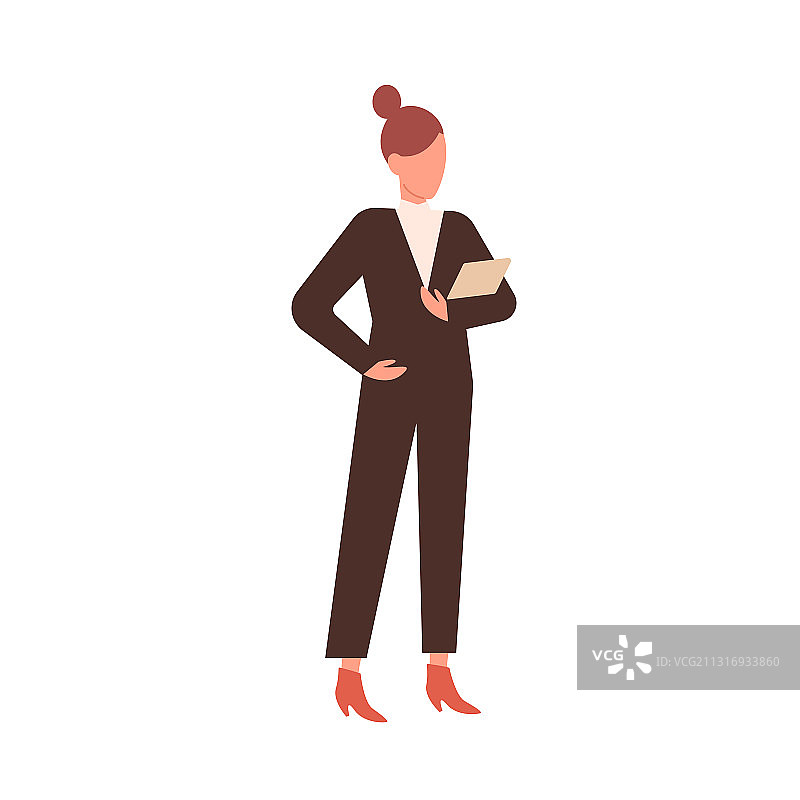 时尚无脸商务女人剪影图片素材