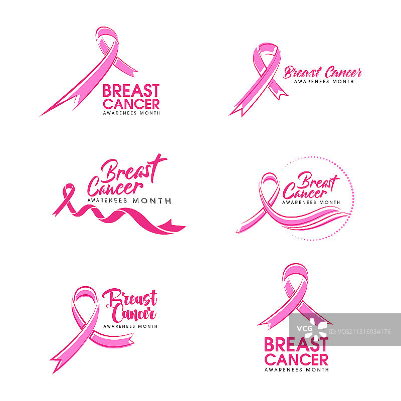 粉红丝带乳腺癌图标图片素材
