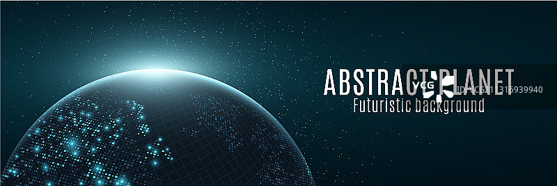 未来地球发光地图抽象设计图片素材