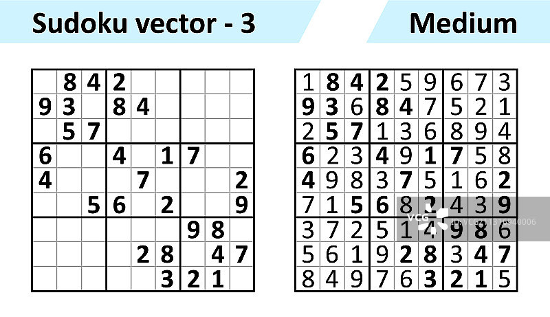 带答案的简约数独游戏图片素材