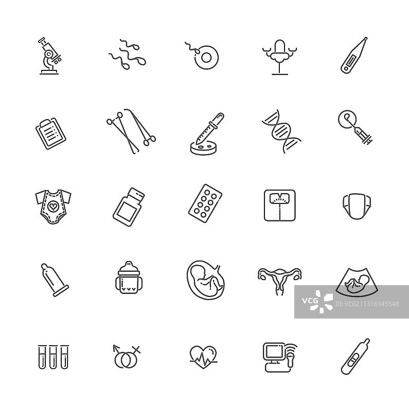 妇科医疗保健设计图标合集图片素材