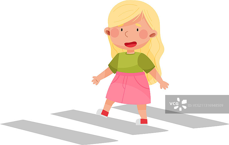 走在斑马线上的女孩图片素材