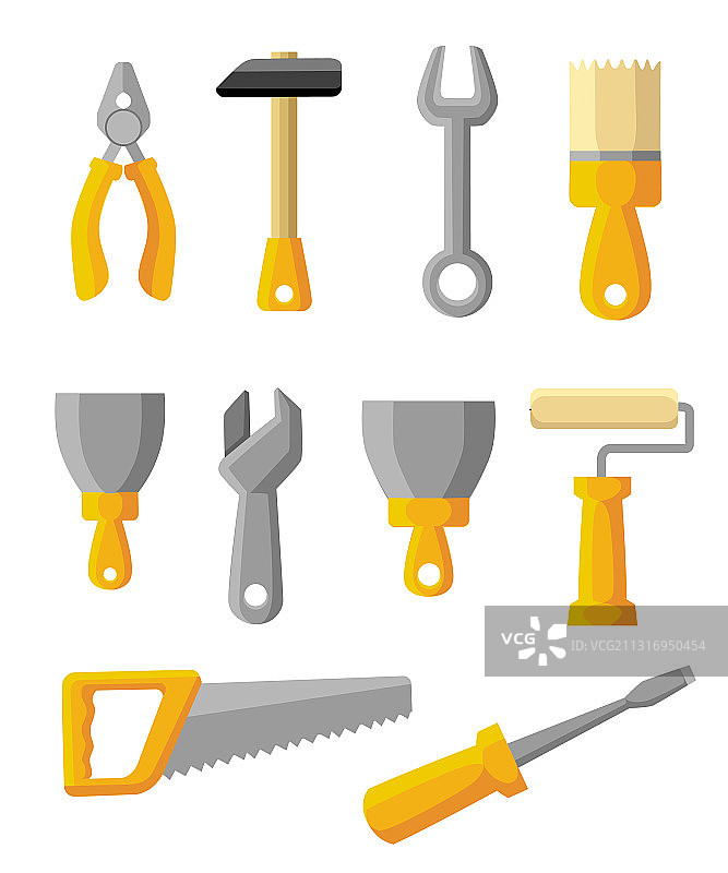 建筑工具图标集图片素材