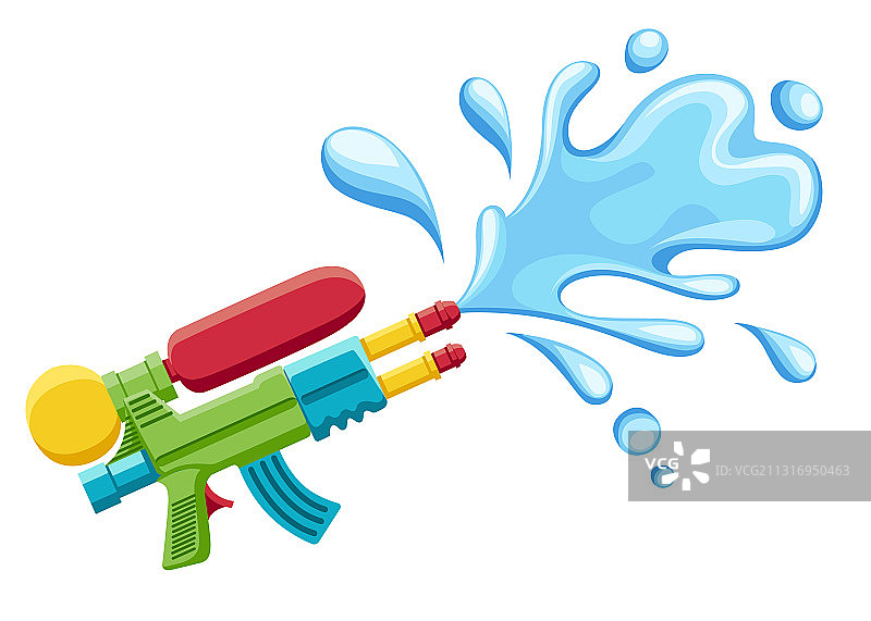 塑料水枪夏季玩具彩色设计图片素材