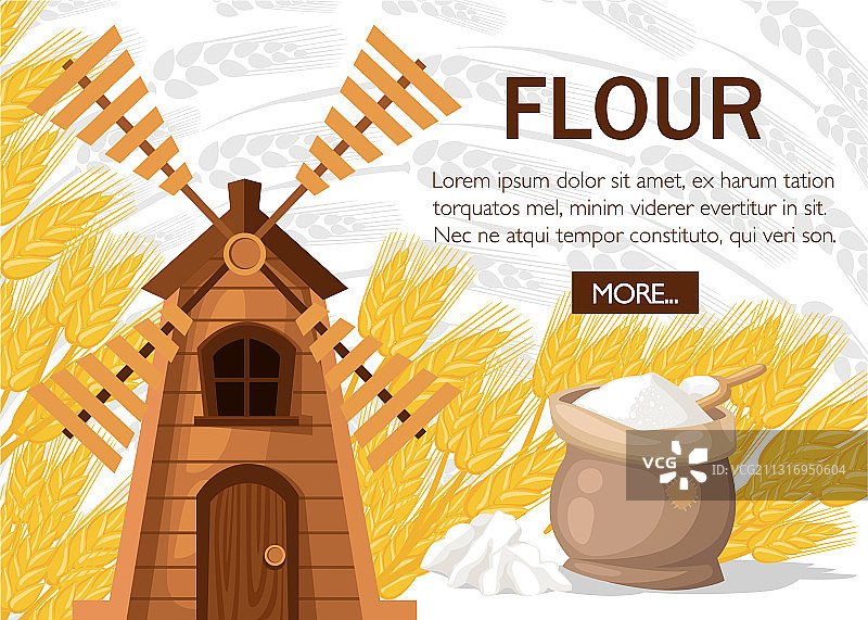 完整的传统老式木制风车图片素材