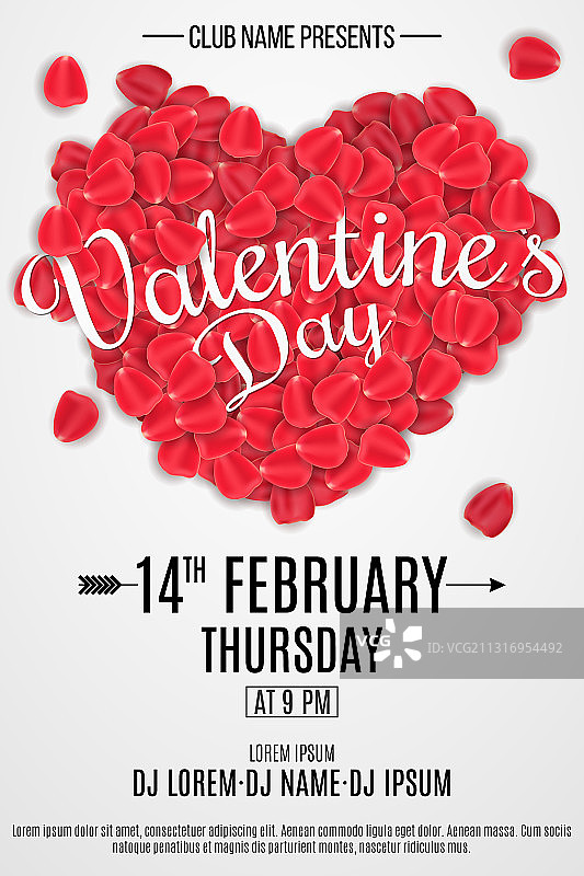 情人节派对宣传单设计图片素材