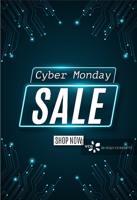 高科技发光网络星期一宣传单超级促销图片素材