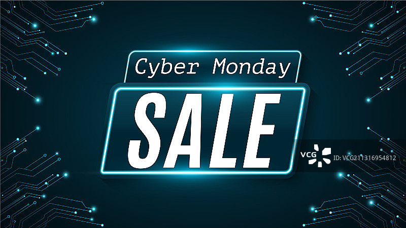 网络星期一超级促销高科技蓝色光晕图片素材