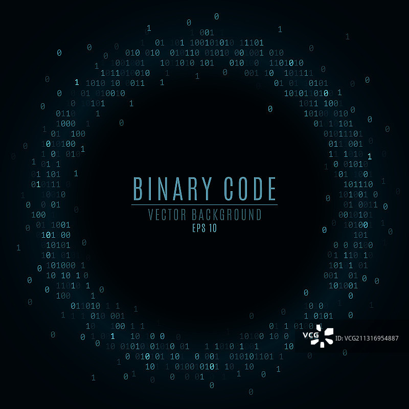 二进制代码抽象banner蓝色光晕图片素材