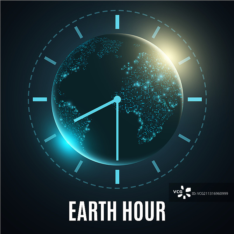 未来主义地球一小时：60分钟图片素材