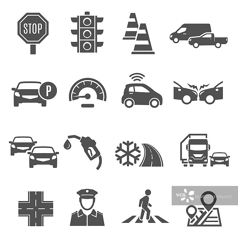 拥堵人行横道上的醒目交通灯图片素材