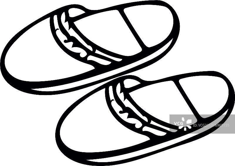 斯堪的纳维亚风居家拖鞋手绘图案图片素材