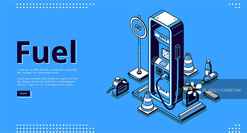 石油加油服务2.5D着陆页图片素材