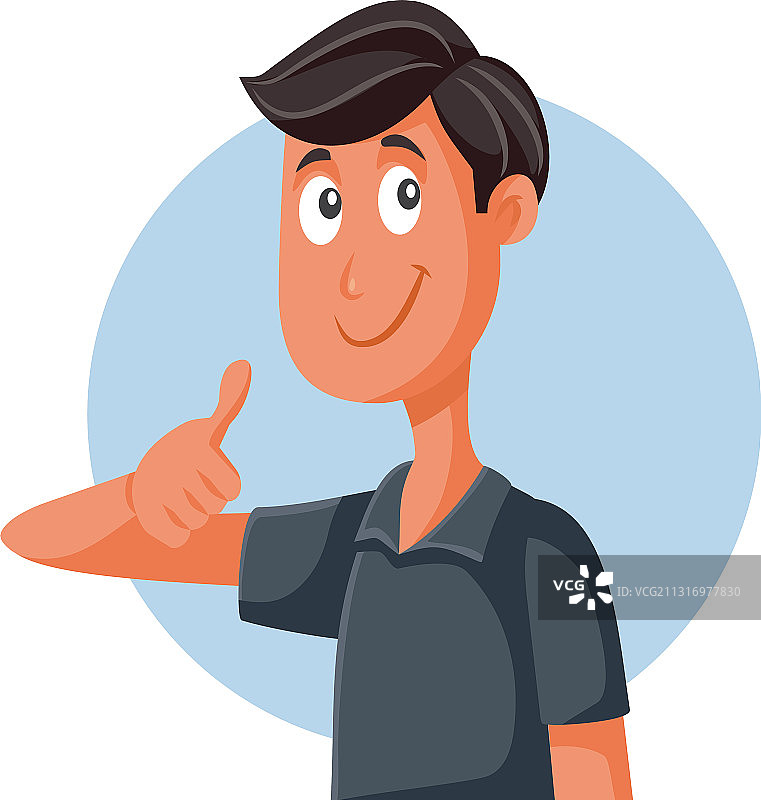 有趣的友好男士竖起大拇指图片素材