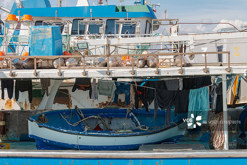 港口停泊船只俯视图图片素材