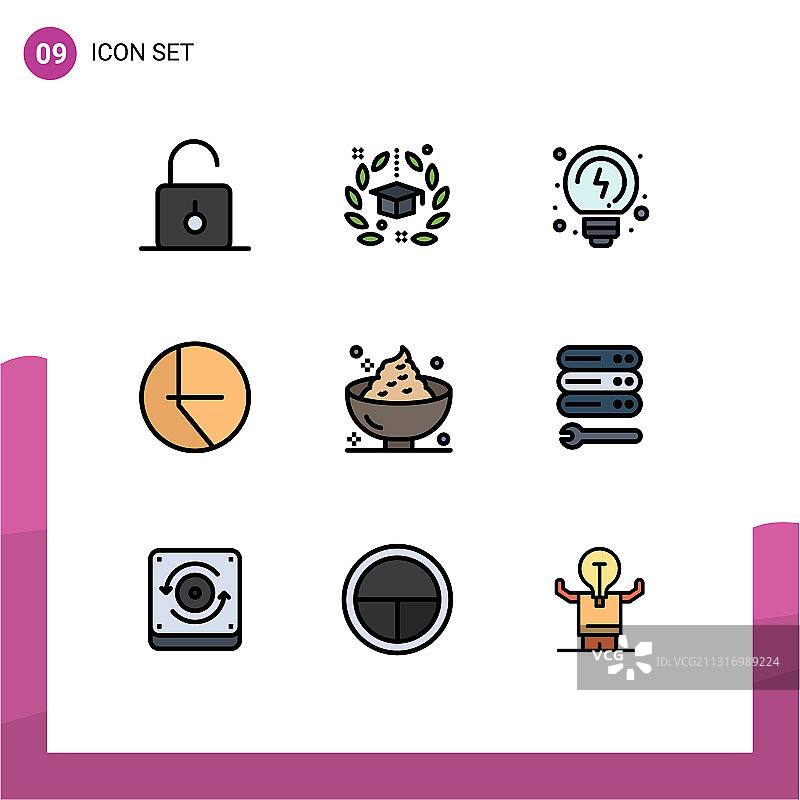 9主题填充线平色和可编辑图片素材