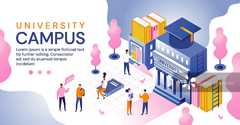 教育理念下的大学校园图片素材