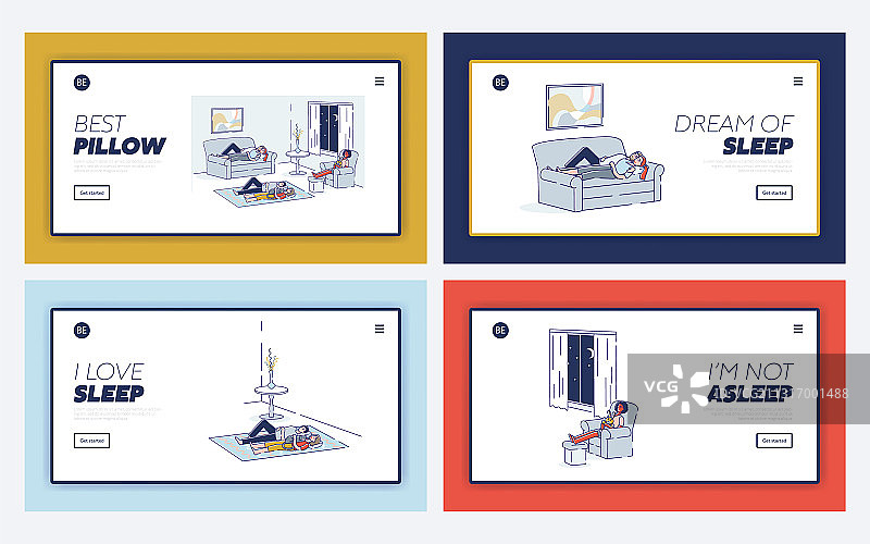 健康睡眠人物合集图片素材