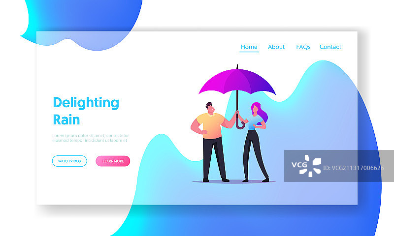 情侣在雨中撑伞散步图片素材