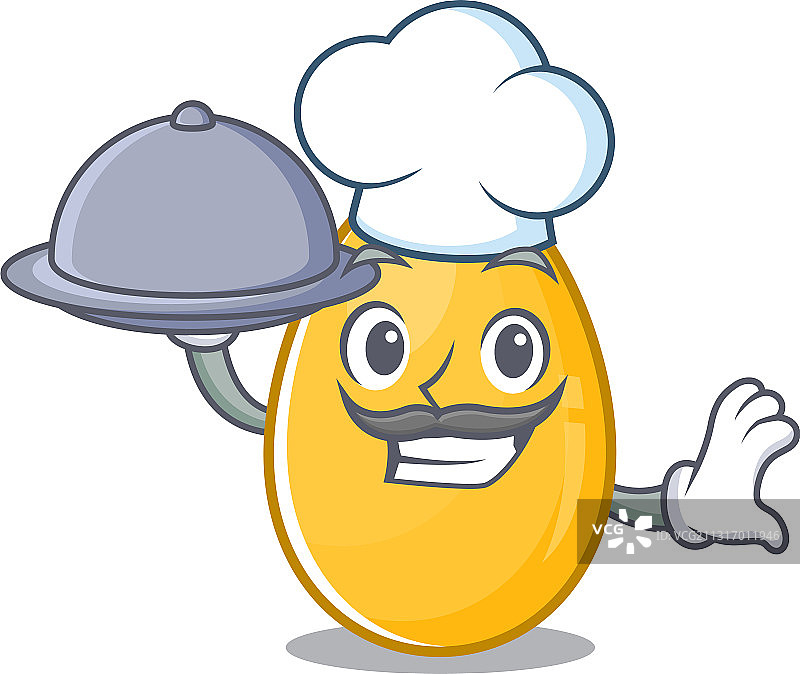 厨师在金蛋上菜图片素材