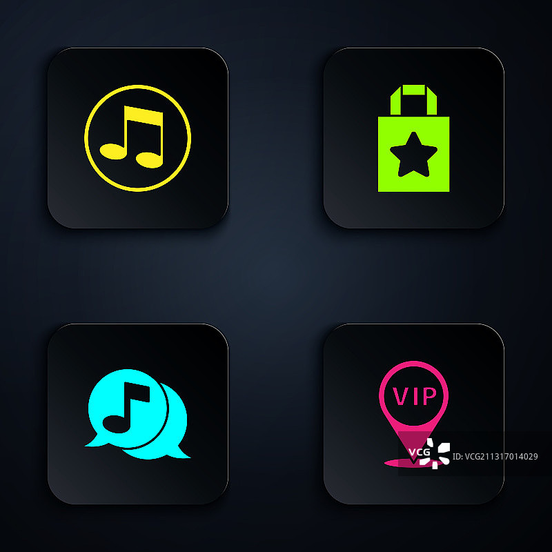 VIP音符音乐图标图片素材