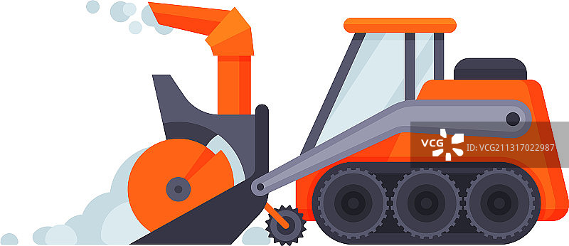 冬季铲雪推土机图片素材