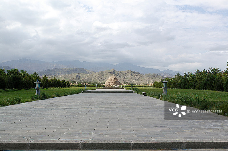 宁夏回族自治区银川市4A级旅游景区西夏王陵历史遗址无人风光图片素材