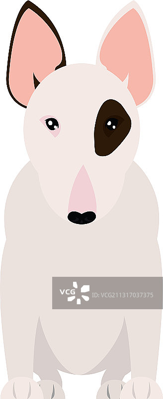 卡通牛头梗犬图标扁平风格图片素材