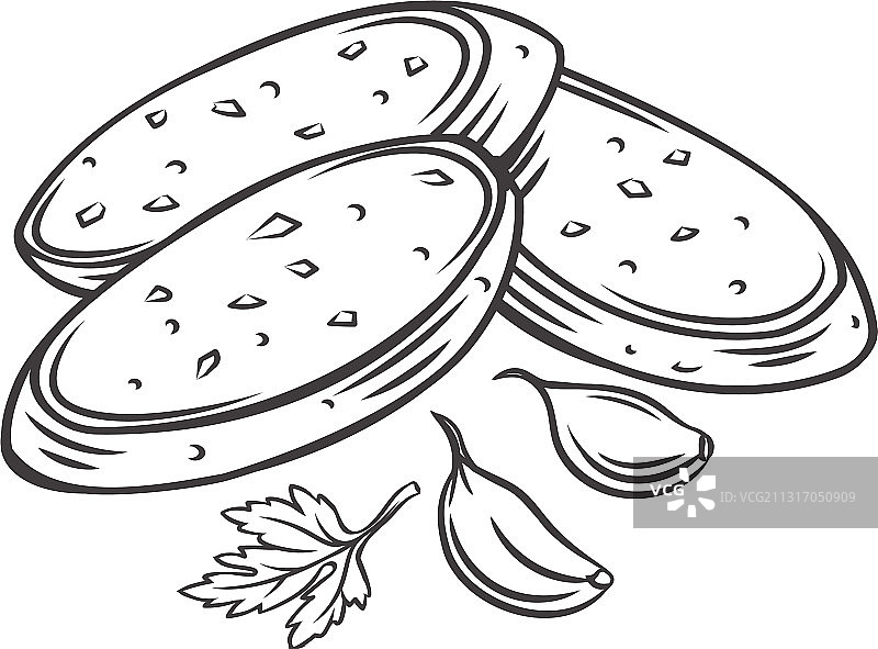 蒜瓣蒜香面包图片素材