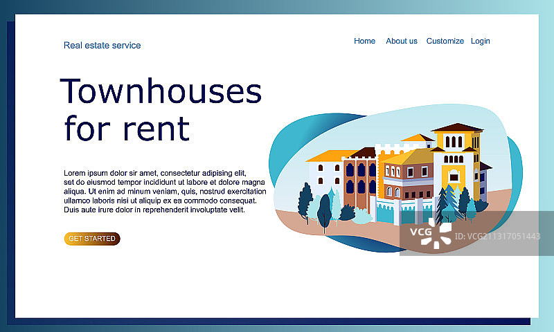 房地产Web设计落地页模板图片素材