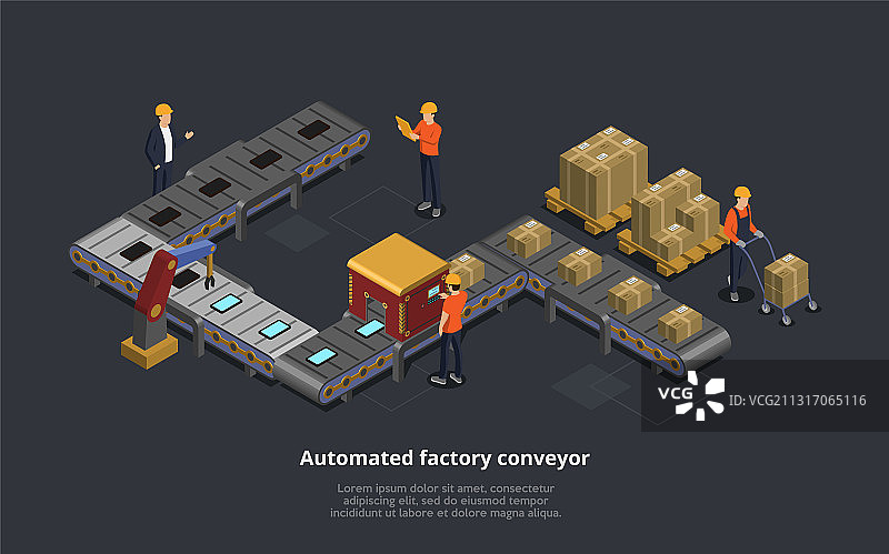 自动化工厂传送带图片素材