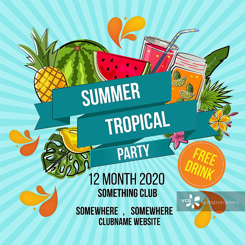 夏季热带派对模板图片素材