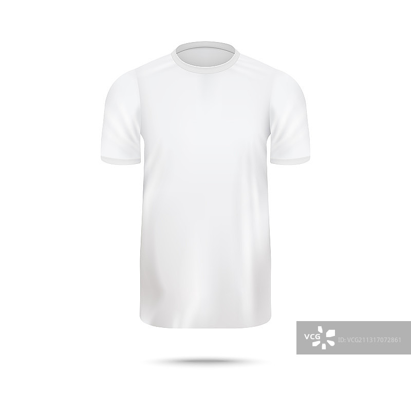 男士白色运动T恤逼真模型（正面）图片素材
