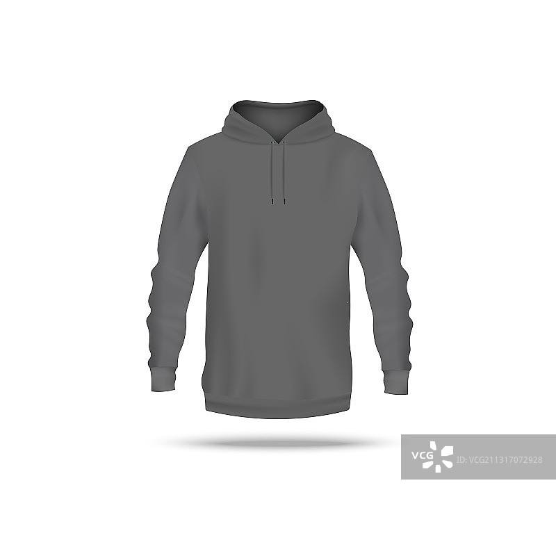 灰色空白男士连帽衫3D模型图片素材