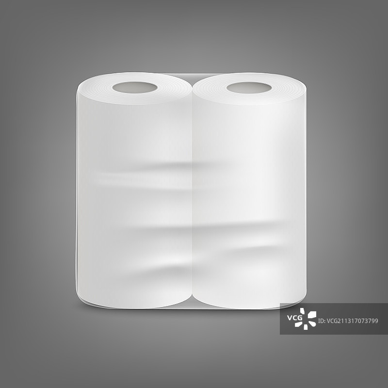 逼真透明空白厕纸卷包装模型图片素材