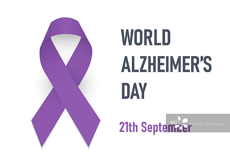 世界阿尔茨海默病日紫色关爱丝带图片素材