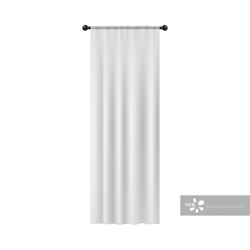 逼真悬挂的白色窗帘图片素材