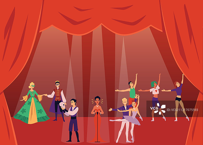 舞台上的戏剧演员或表演艺术家图片素材