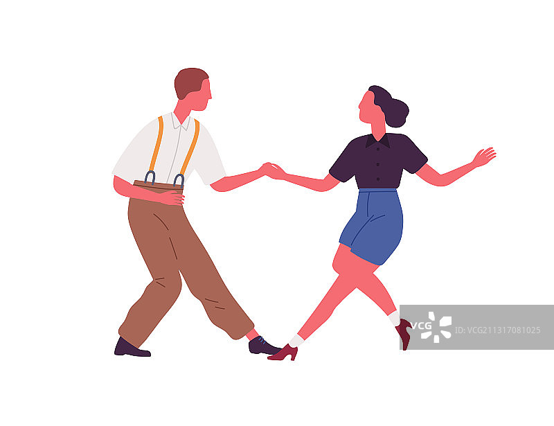 匿名情侣手牵手跳摇摆舞图片素材