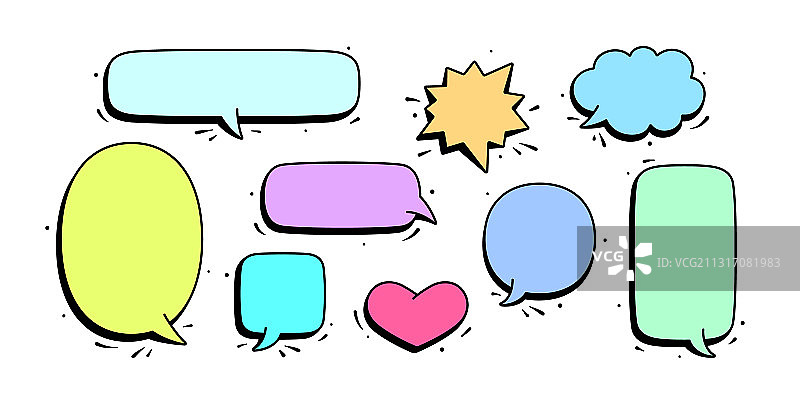 对话气泡集合聊天消息图片素材