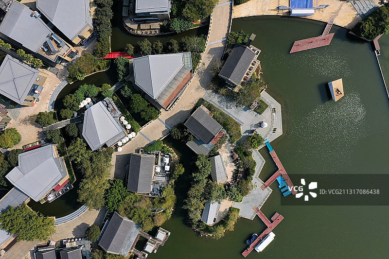 广东省深圳市南山区深圳湾公园欢乐海岸香港大学深圳医院航拍图片素材