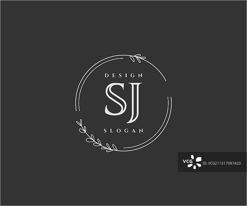 SJ美容优雅首字母组合标志设计图片素材