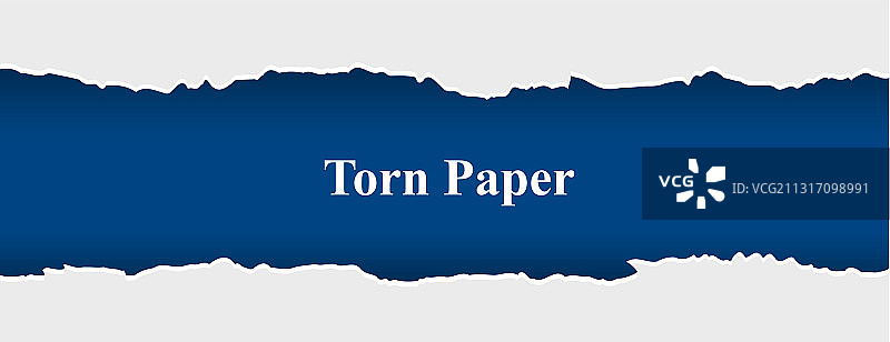 白色和蓝色撕裂纸张banner图片素材