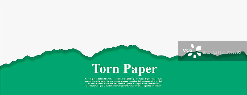 绿松石色banner上的白色破纸图片素材