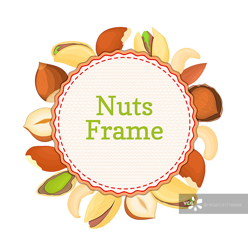 圆形彩色坚果边框图片素材